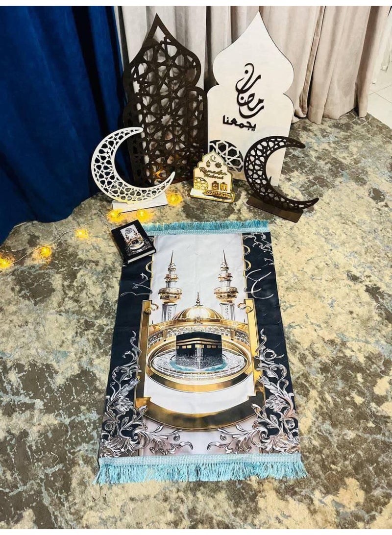 Large Quran and prayer mat set – heavy material with incense burner and prayer beads inside an elegant box