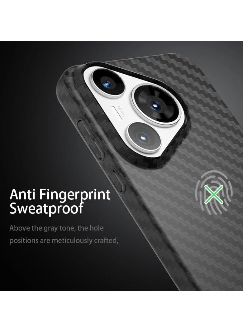 general Case Compatible with Huawei P70 Pro Case, Carbon Fiber PC Case Thin Anti Fingerprint Heat Dissipation Hard Back Cover Shell for Huawei P70 Pro - Image 3