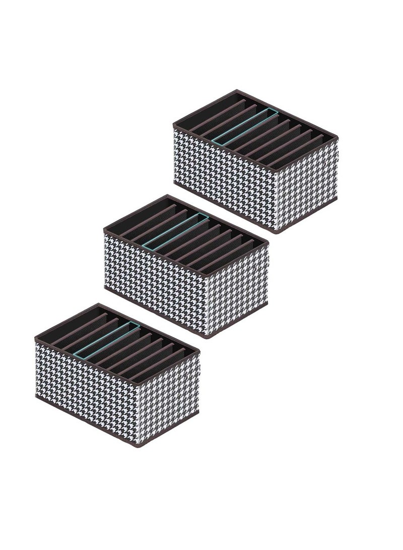 Pack Of 3 Foldable Fabric Storage Box with Steel Handle 44cm x 30cm x 20cm  - Image 1