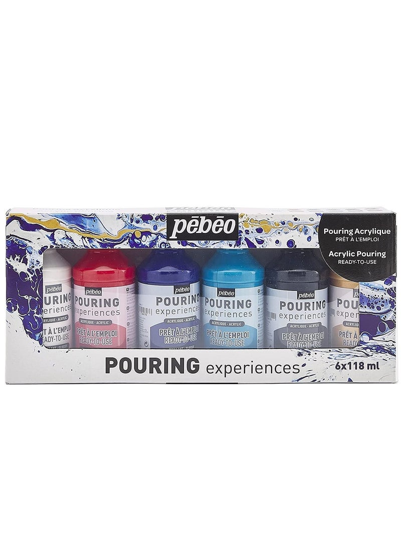 Pebeo Acrylic Pouring Paint Set 6 x 118 ml