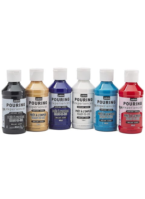 Pebeo Acrylic Pouring Paint Set 6 x 118 ml