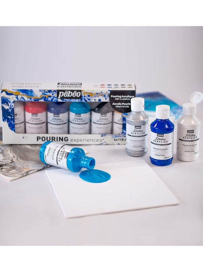 Pebeo Acrylic Pouring Paint Set 6 x 118 ml