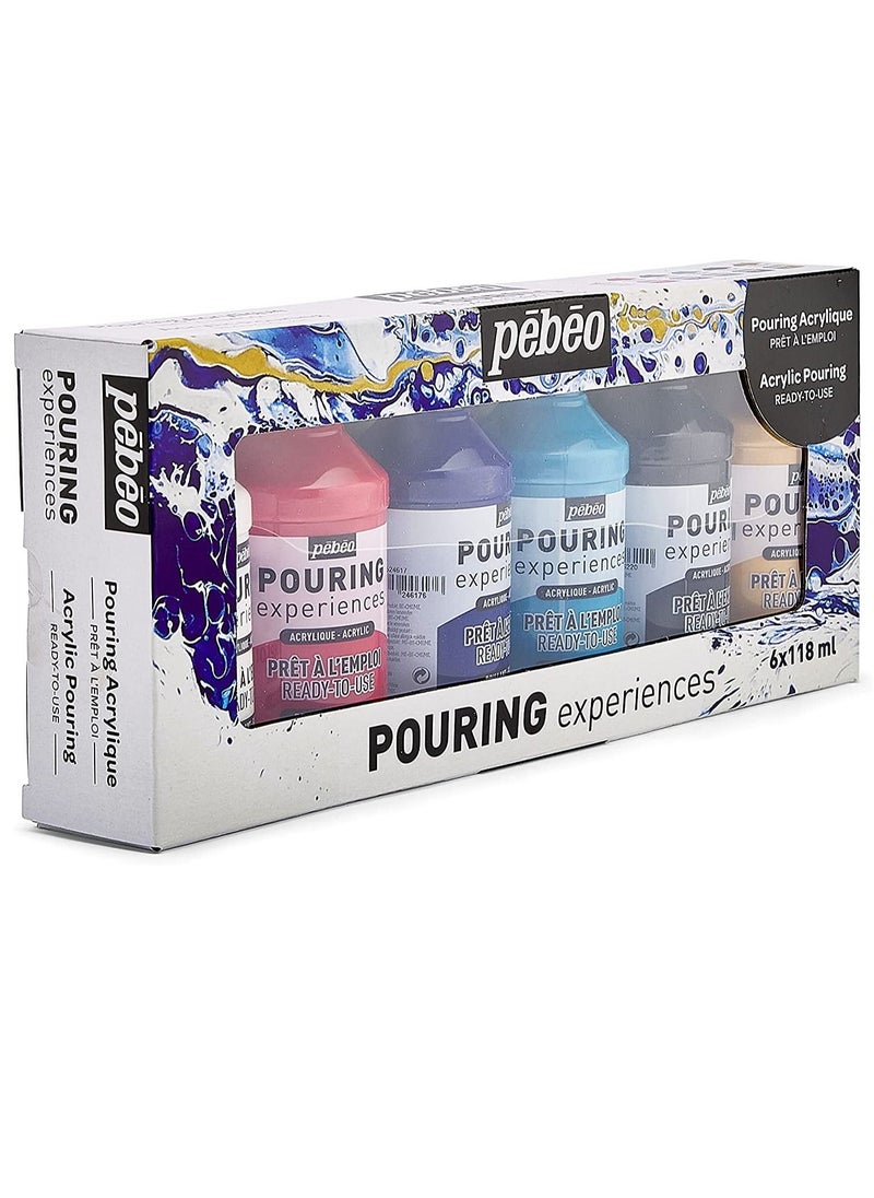 Pebeo Acrylic Pouring Paint Set 6 x 118 ml