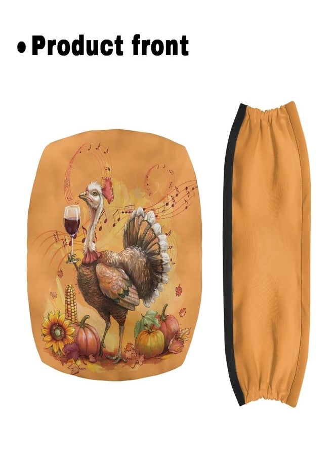 Hechitok Turkey Pumpkin Rollator Walker Seat & Backrest Covers - Washable, Universal Fit for Seniors, Soft & Comfortable Covers with Stretchable Design, Walker Accessories - Image 2