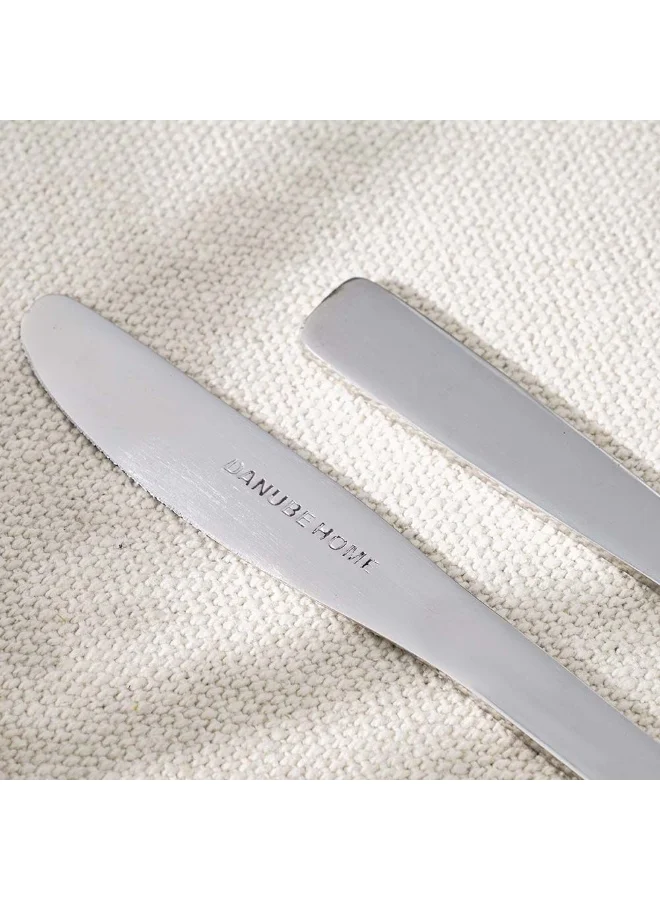 DANUBE HOME Danube Home Dune 2-Piece Dinner Knife Set Silver Elegant And Durable Perfect For Formal Or Everyday Dining Stainless Steel Blades With Stylish Handle Ideal For Home Or Restaurant Use 22X2.2 Cm