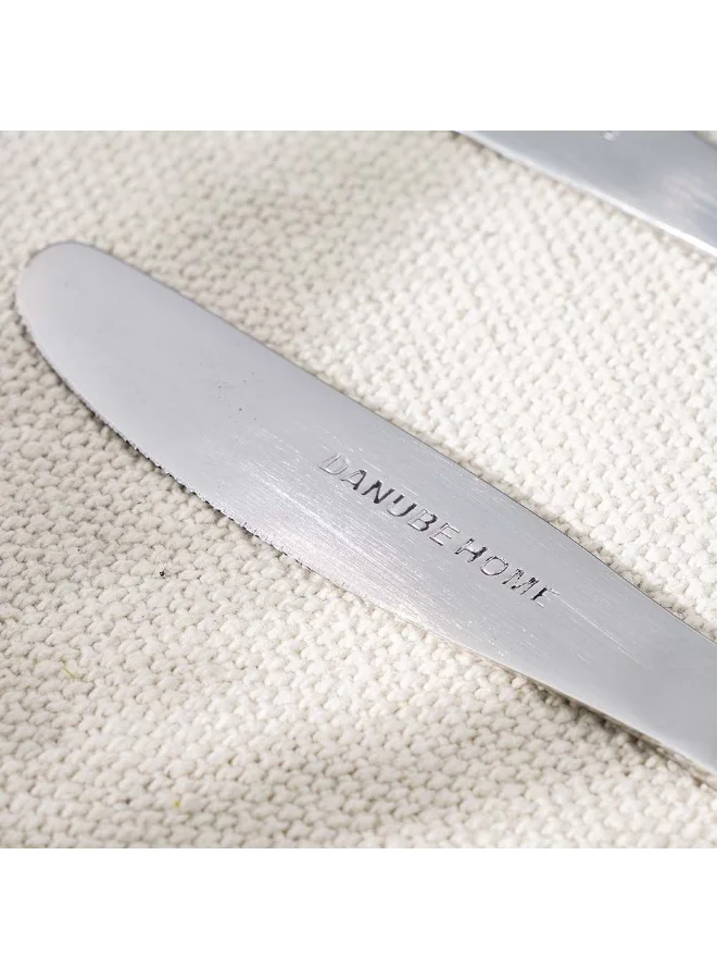 DANUBE HOME Danube Home Dune 2-Piece Dinner Knife Set Silver Elegant And Durable Perfect For Formal Or Everyday Dining Stainless Steel Blades With Stylish Handle Ideal For Home Or Restaurant Use 22X2.2 Cm