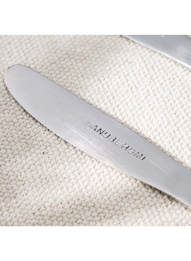 Danube Home Dune 2-Piece Dinner Knife Set Silver Elegant And Durable Perfect For Formal Or Everyday Dining Stainless Steel Blades With Stylish Handle Ideal For Home Or Restaurant Use 22X2.2 Cm - Image 3