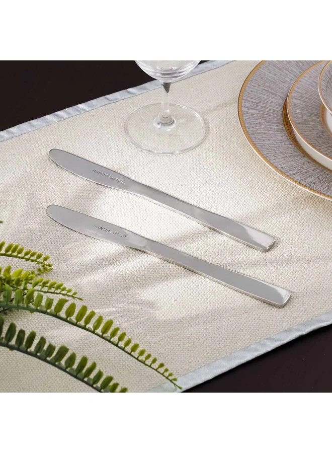 DANUBE HOME Danube Home Dune 2-Piece Dinner Knife Set Silver Elegant And Durable Perfect For Formal Or Everyday Dining Stainless Steel Blades With Stylish Handle Ideal For Home Or Restaurant Use 22X2.2 Cm