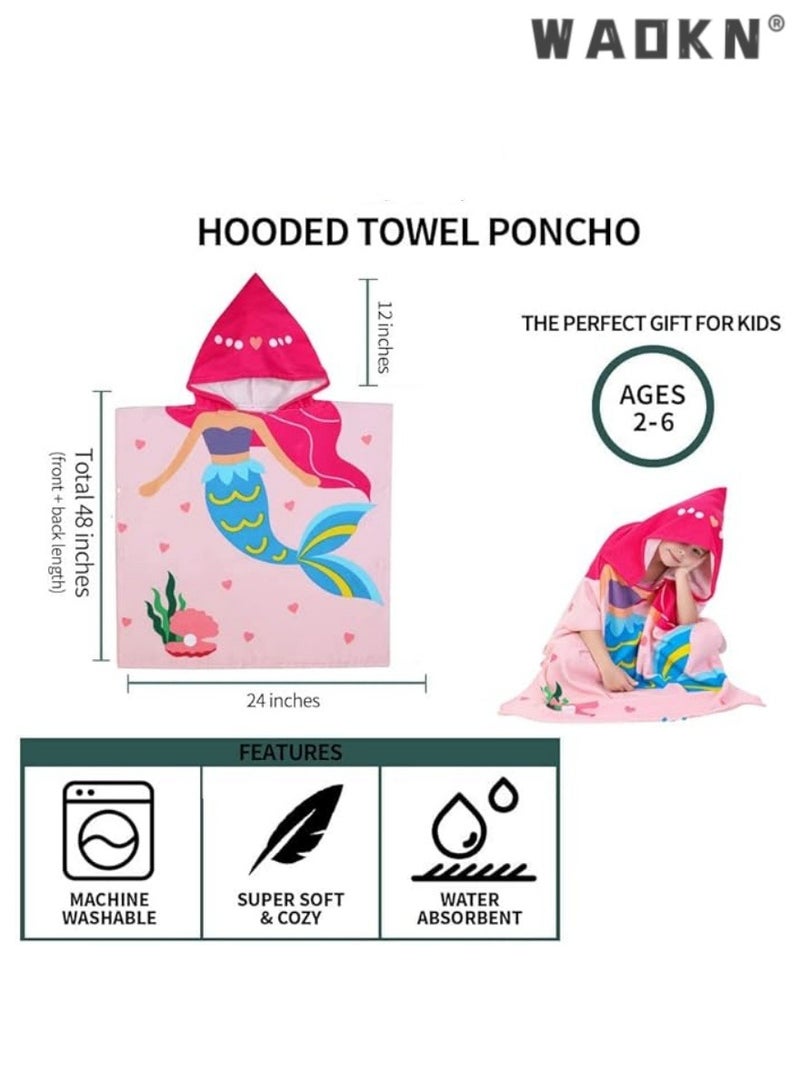 WAOKN Soft Microfiber Bath Towel for Toddlers Aged 1-6: Hooded Design for Added Comfort, Super Absorbent & Ultra-Gentle on Sensitive Skin, Perfect Companion for Swimming, Beach Trips, Water Play Activities, and Post-Bath Warmth (1Pcs)  - Image 4