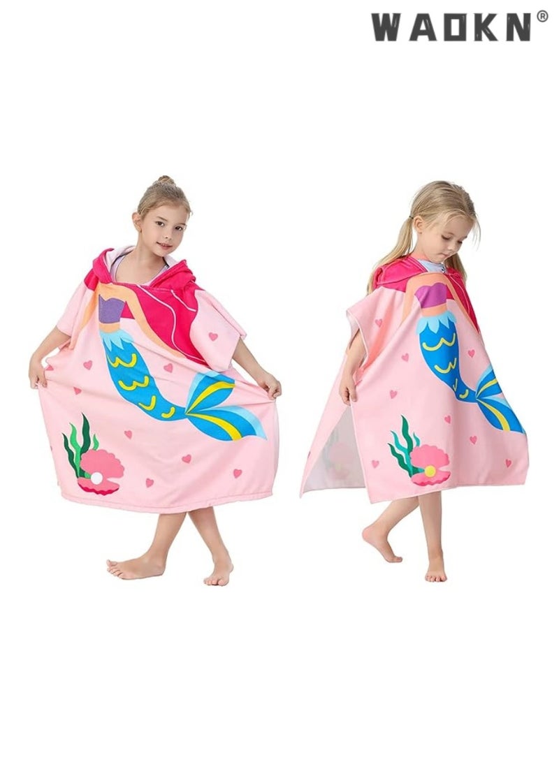 WAOKN Soft Microfiber Bath Towel for Toddlers Aged 1-6: Hooded Design for Added Comfort, Super Absorbent & Ultra-Gentle on Sensitive Skin, Perfect Companion for Swimming, Beach Trips, Water Play Activities, and Post-Bath Warmth (1Pcs)  - Image 1