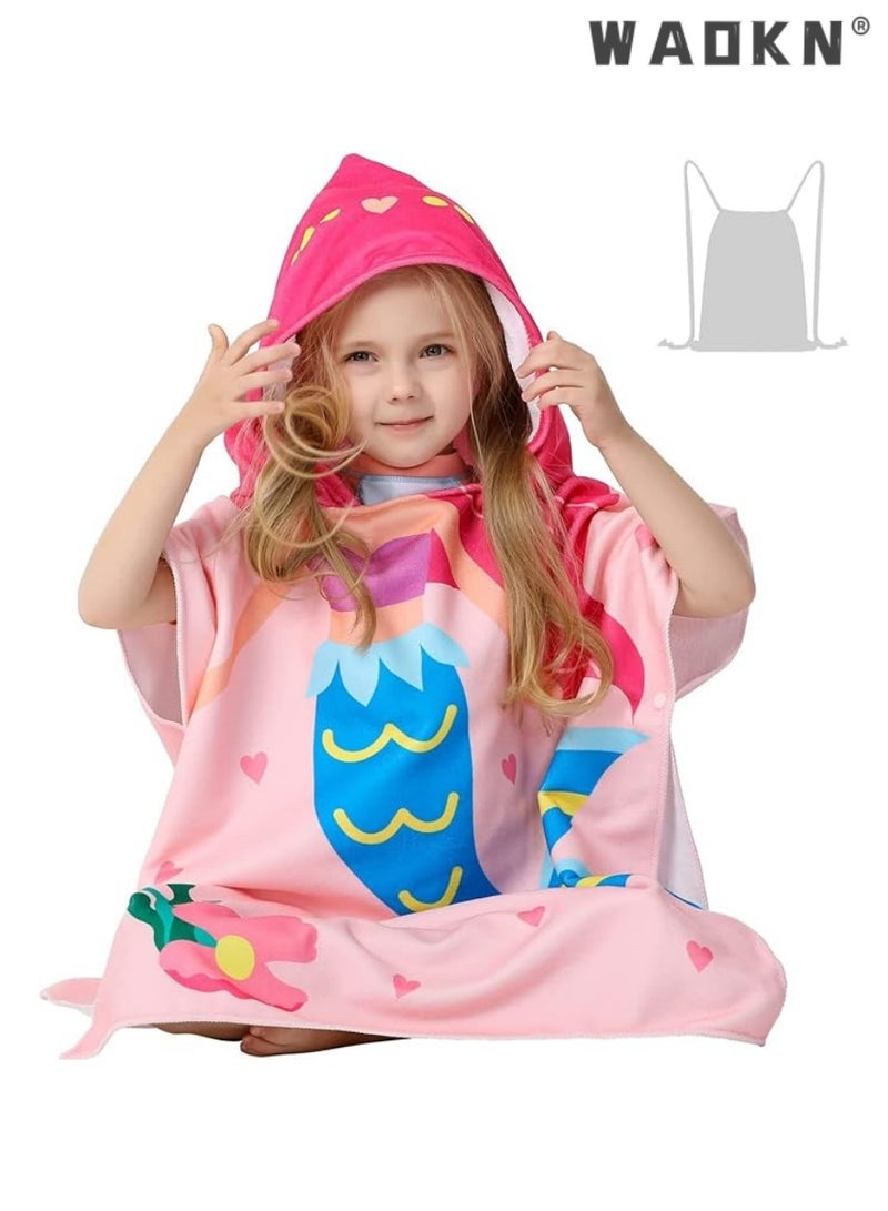 WAOKN Soft Microfiber Bath Towel for Toddlers Aged 1-6: Hooded Design for Added Comfort, Super Absorbent & Ultra-Gentle on Sensitive Skin, Perfect Companion for Swimming, Beach Trips, Water Play Activities, and Post-Bath Warmth (1Pcs)  - Image 3