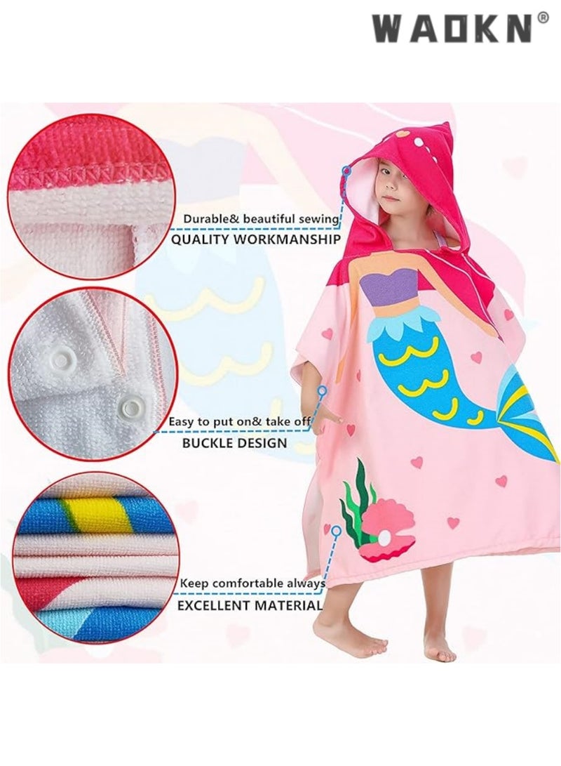 WAOKN Soft Microfiber Bath Towel for Toddlers Aged 1-6: Hooded Design for Added Comfort, Super Absorbent & Ultra-Gentle on Sensitive Skin, Perfect Companion for Swimming, Beach Trips, Water Play Activities, and Post-Bath Warmth (1Pcs)  - Image 2