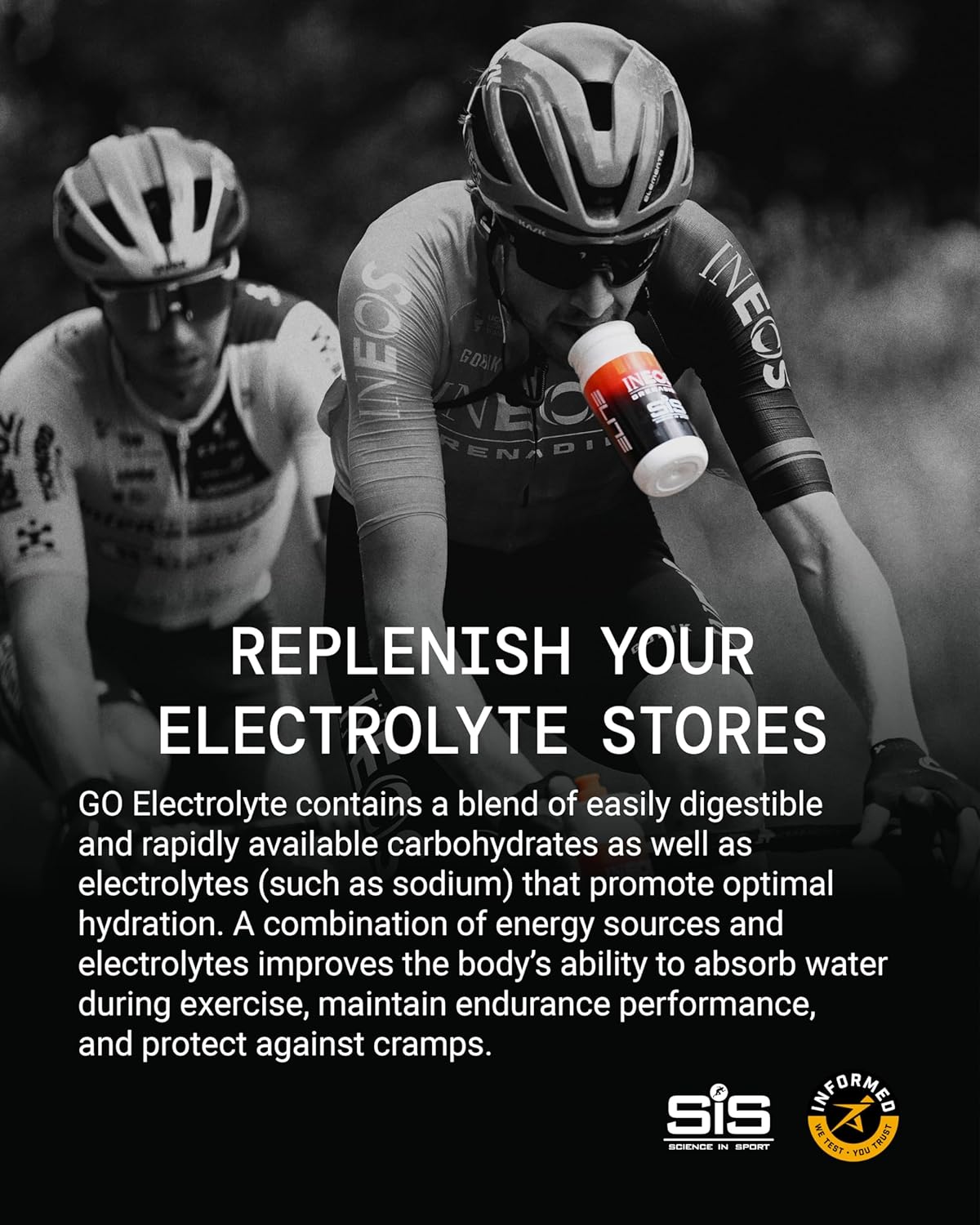 Go Electrolyte Powder | 200Mg Sodium | 36G Carbohydrates | Hydration | Energy | Easily Digestible | Lemon & Lime Flavour | 40 Servings | 1.6Kg