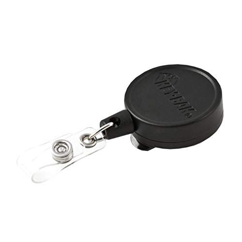 KEY-BAK MID6 Retractable Belt I.D. Badge Holder with 36" Retractable Cord, 6 oz. Retraction, Steel Swivel Belt Clip, Black - Image 1