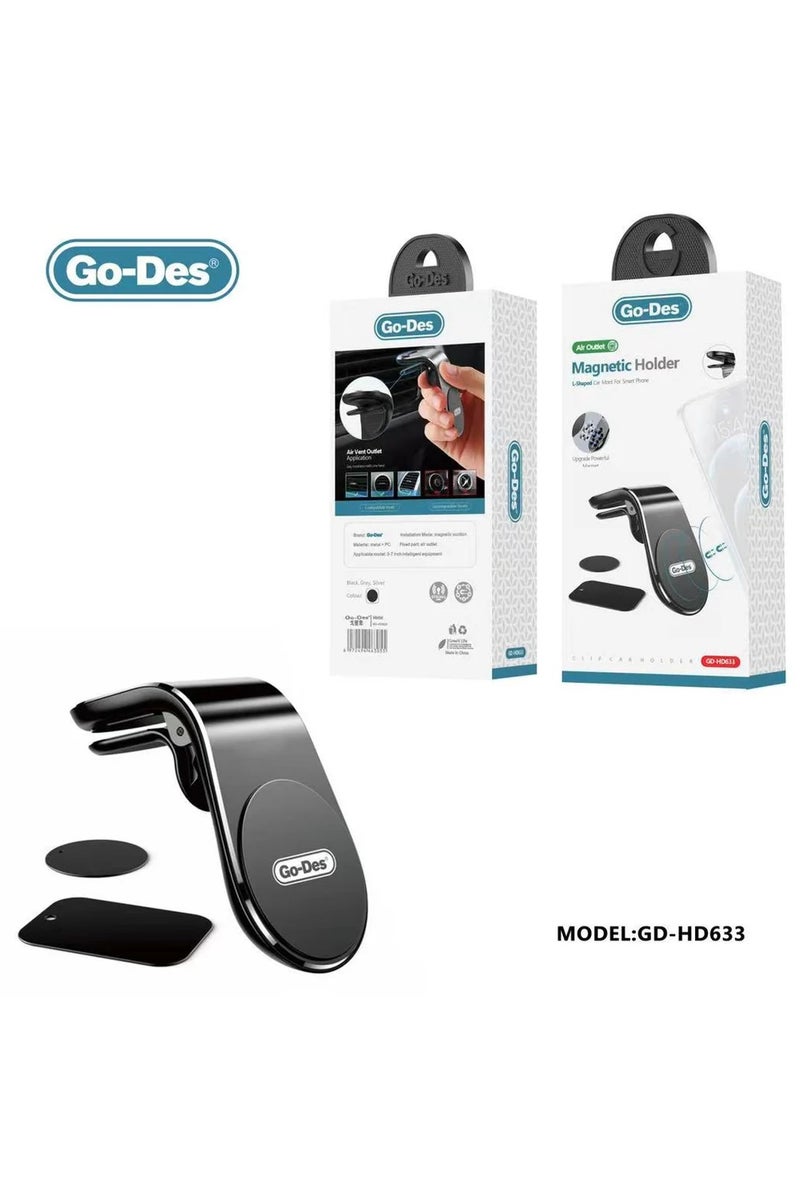 GO-DES Universal Magnetic Air Vent Car Cell Phone Holder cellphone Dashboard Clip Magnet Mobile Phone Stand Mount for Car