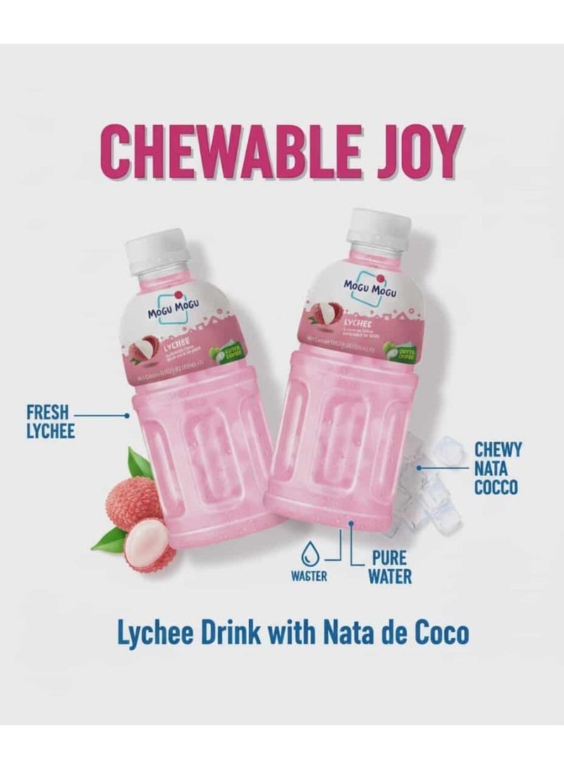 موجو موجو مشروب موجو موجو بنكهة الليتشي مع قطع نتا دي كوكو، عبوة من 2 قطع، 320 مل - Image 1
