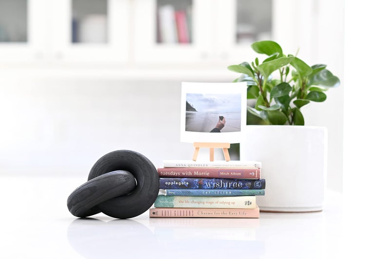 Rool Coffee Table Decor Items Coffee Table Books Decor Hardcover Book Shelf Decorative Objects Living Room Wood Knot Décor Black Décorations - Image 2