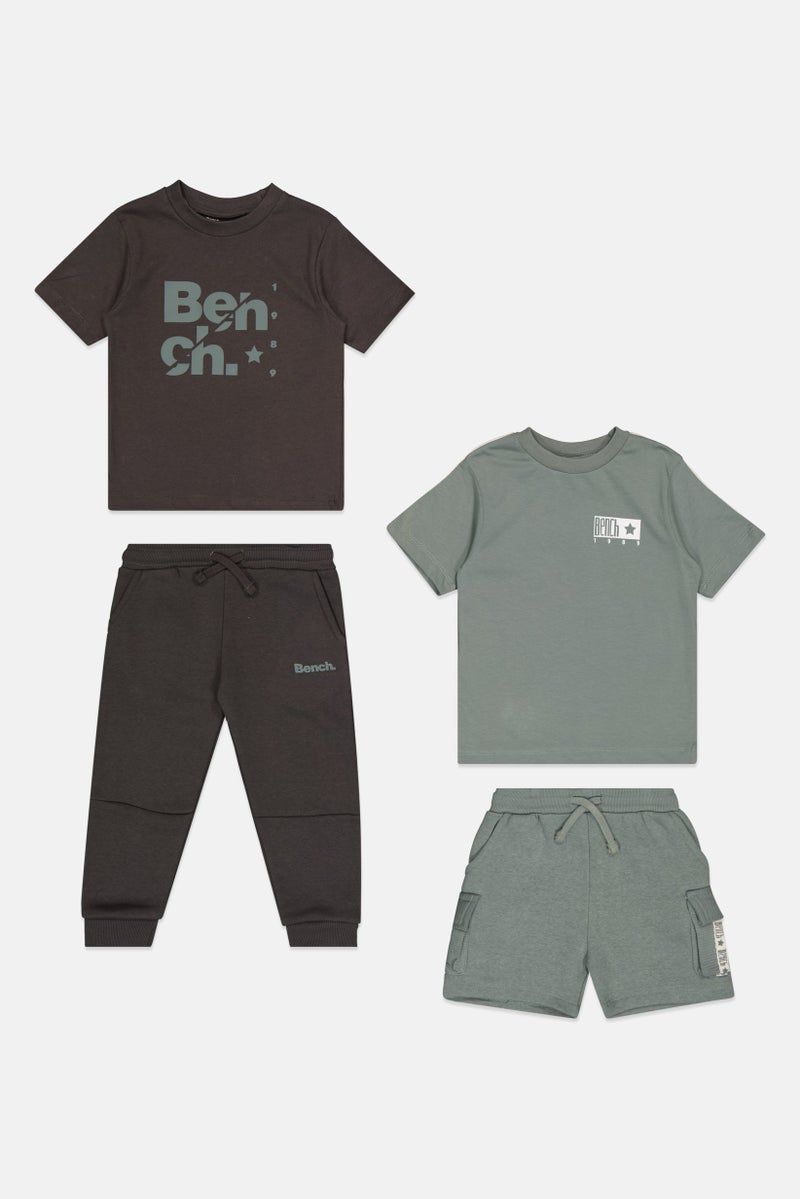Bench Toddlers Boy 4 Pieces Short Sleeve Graphic Print Tops And Bottom Set, Multicolor - Image 2