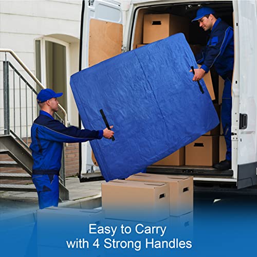 Coldwind Mattress Bags for Storage & Moving, Waterproof Mattress Cover with Heavy Duty Handles, Strong Zipper, Reusable Queen Size Blue Mattress Storage Bag - Image 3