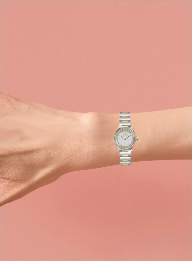 مارتيني ساعة مارتيني الأنيقة للنساء بتصميم عصري مينا فضية وسوار من الفولاذ المقاوم للصدأ مقاومة للماء مثالية للإطلالات الكاجوال والرسمية - Image 3