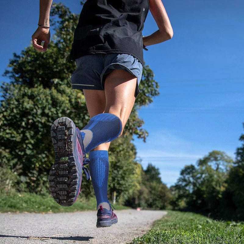Double Couple 4 Pairs Compression Socks for Men Women 20-30mmhg knee high Compression Stockings for Running Sports Flying Travel - Image 3