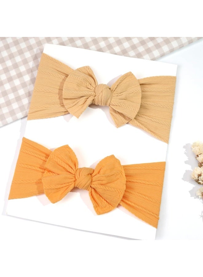 CELLOT  Super Stretchy Soft Knot Headbands with Hair Bows Head Wrap Hair Accessories For Newborn Baby Girls Infant Toddlers Kids C - Image 2