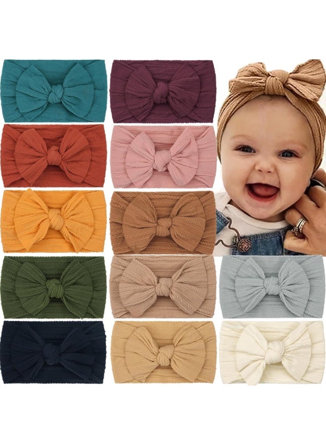 CELLOT  Super Stretchy Soft Knot Headbands with Hair Bows Head Wrap Hair Accessories For Newborn Baby Girls Infant Toddlers Kids C - Image 4