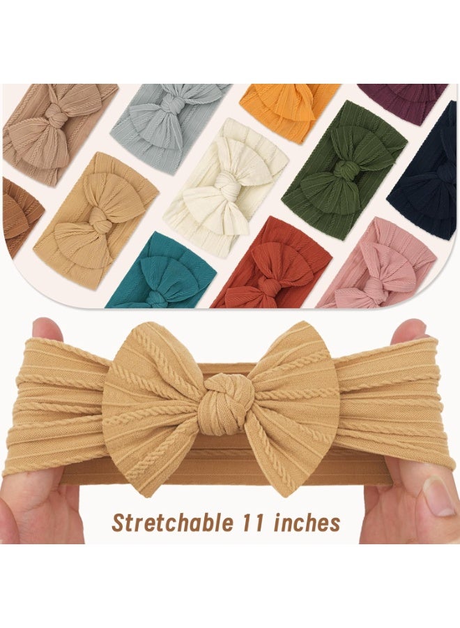 CELLOT  Super Stretchy Soft Knot Headbands with Hair Bows Head Wrap Hair Accessories For Newborn Baby Girls Infant Toddlers Kids C - Image 1