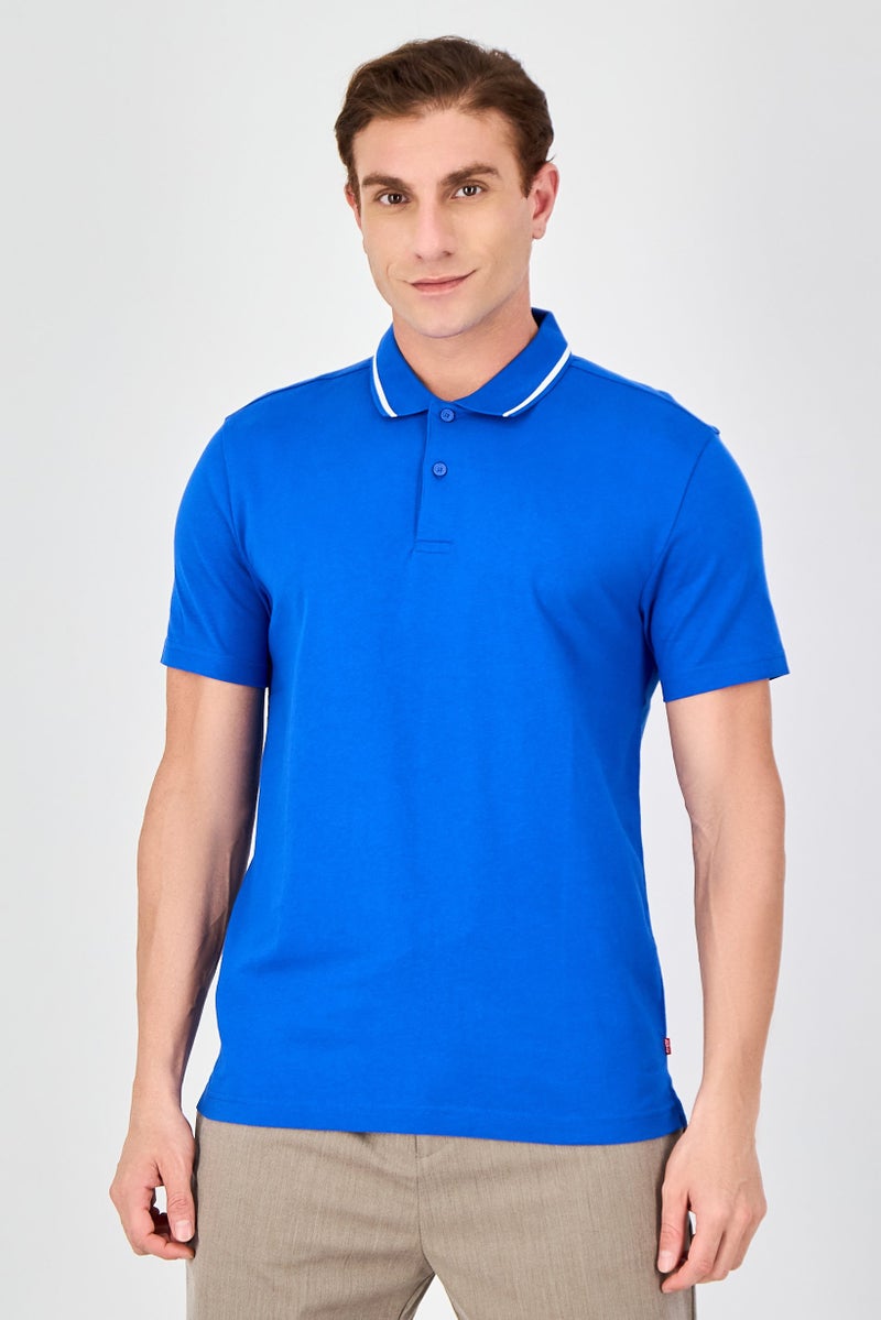 Levi's Men Regular Fit Short Sleeve Solid Polo Shirt, Royal Blue - Image 1