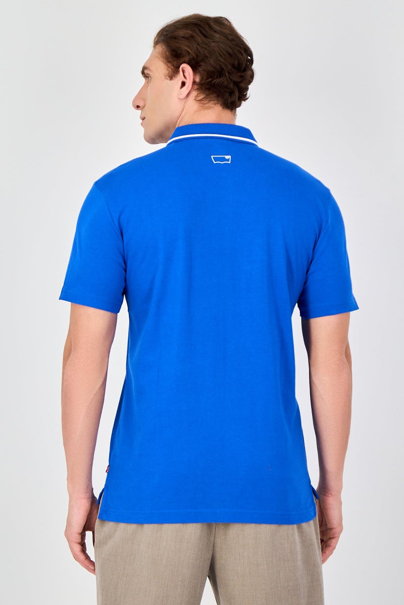 Levi's Men Regular Fit Short Sleeve Solid Polo Shirt, Royal Blue - Image 3