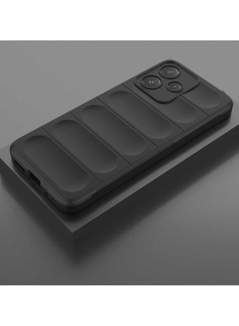 Redmi 12 5G Case Cover, Heavy Duty 3D Striped Pattern Sensory Soft Silicone Full Portection Shockproof Phone Case For Redmi 12 5G Black - Image 2