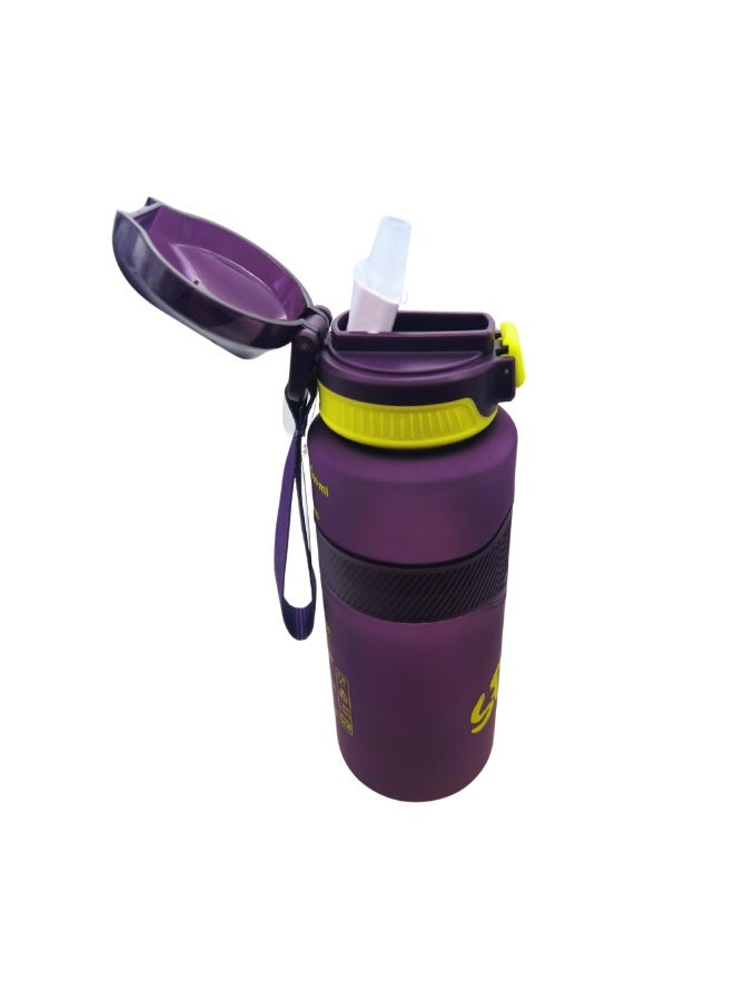Twisoo BPA Free Tritan Leak Proof Water Bottle with Infuser Strainer and Time Markers - Motivational Sports Water Bottle with Straw for Kids & Adults, Gym, Office, School, Outdoor, Travel 1L (Purple  ) - Image 2