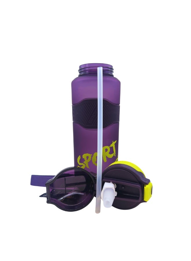 Twisoo BPA Free Tritan Leak Proof Water Bottle with Infuser Strainer and Time Markers - Motivational Sports Water Bottle with Straw for Kids & Adults, Gym, Office, School, Outdoor, Travel 1L (Purple  ) - Image 5