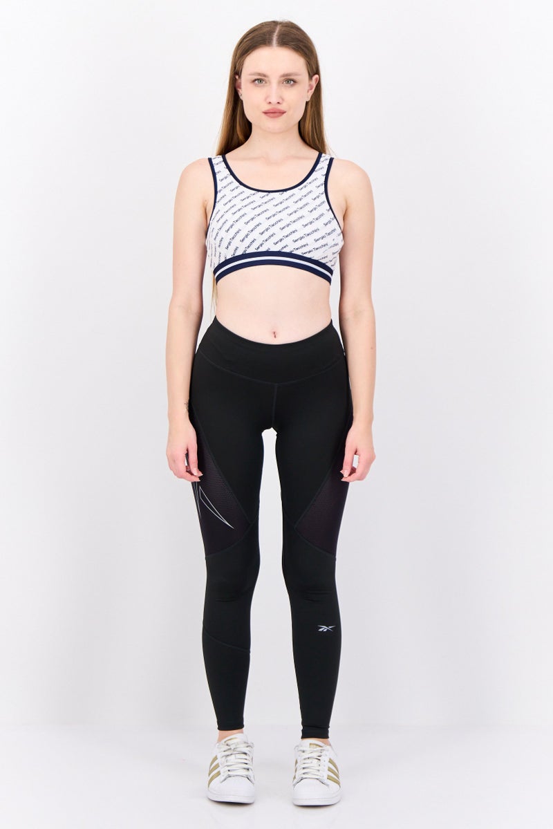 Sergio Tacchini Women Allover Print Non Padded Sports Bra, White  - Image 4