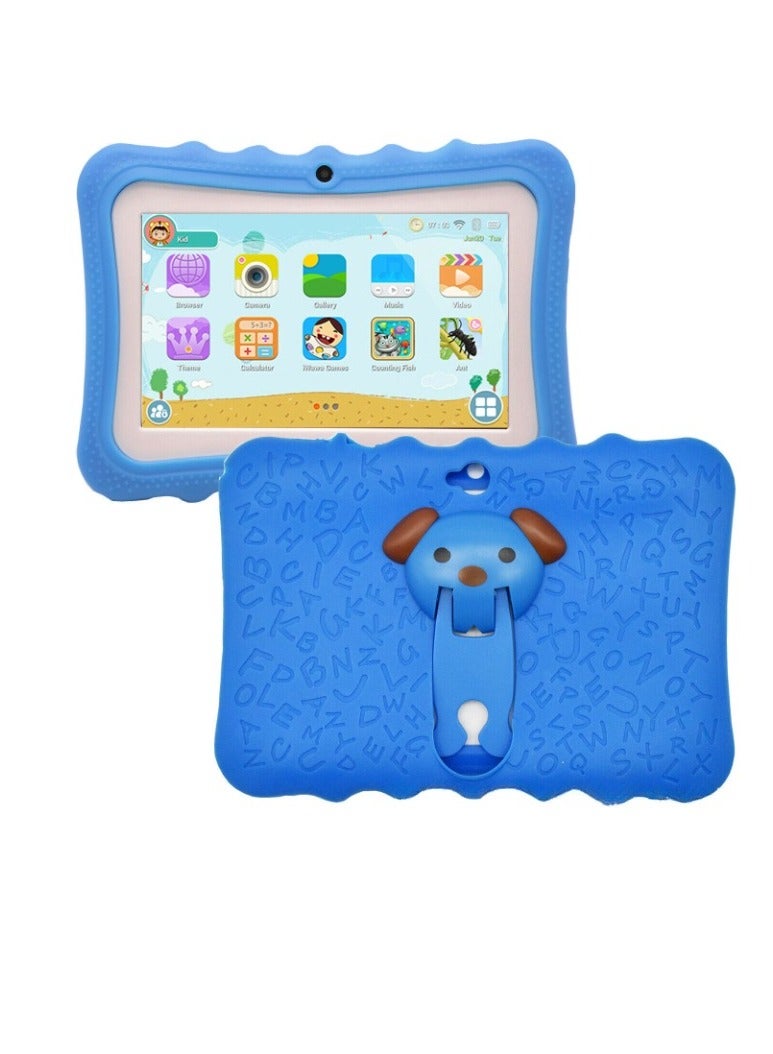 AROAQ Q7 Kids Tablet PC, 7 Inch Large Display Dual Cameras Toddler Pad, 2GB RAM 16GB ROM Wifi Bluetooth Kids Touch Pad, Octa Core Processor Portable Tablet Computer, (1pc, Blue) - Image 1