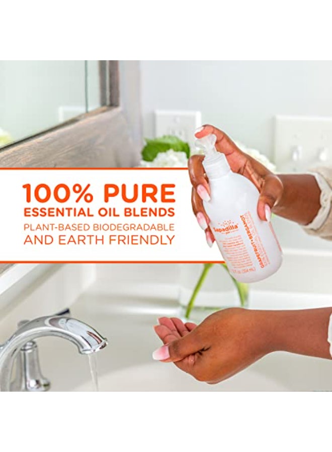 Sapadilla Liquid Hand Soap Grapefruit Bergamot Made with 100 Pure Essential Oil Blends Cleansing Moisturizing Aromatic Fragrant Hand Soap Plant Based Biodegradable 12 Ounce Pack of 2 - Image 4