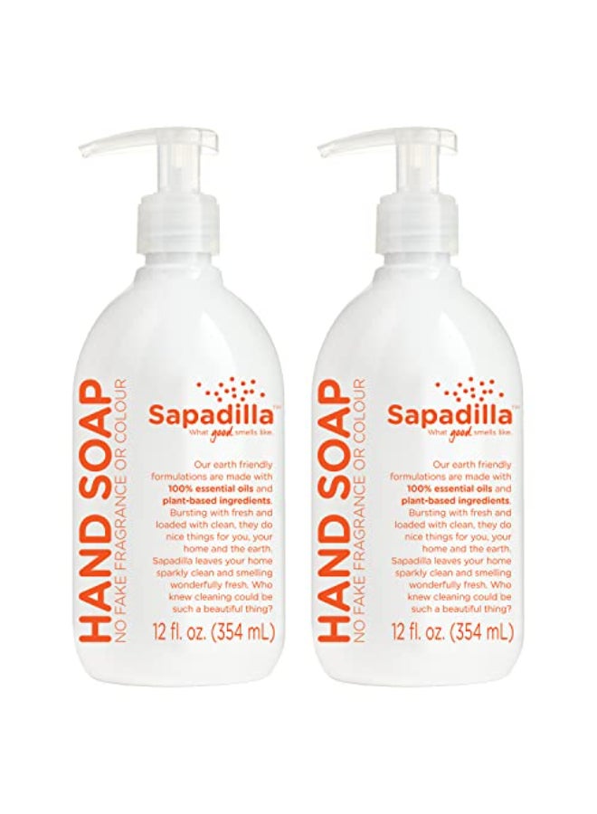Sapadilla Liquid Hand Soap Grapefruit Bergamot Made with 100 Pure Essential Oil Blends Cleansing Moisturizing Aromatic Fragrant Hand Soap Plant Based Biodegradable 12 Ounce Pack of 2 - Image 1