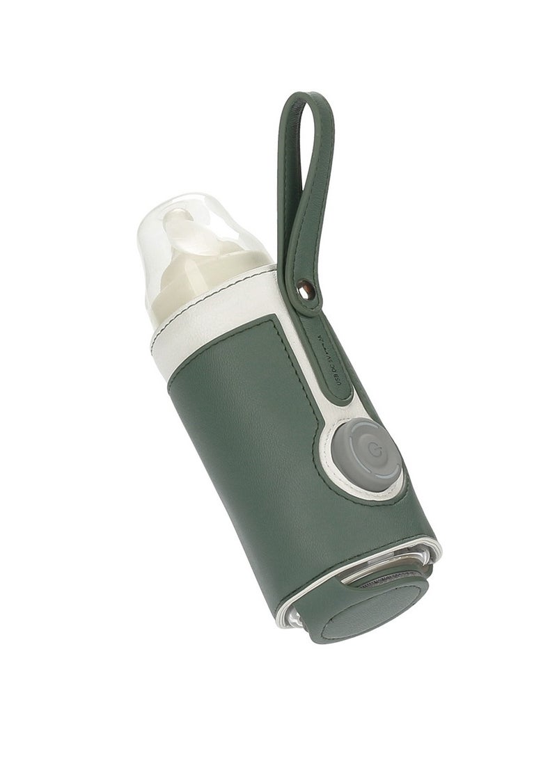 Three-speed Heated Baby Bottle Bag USB Car Portable PU Thermostatic Cup Sleeve Warmer Bag - Image 1