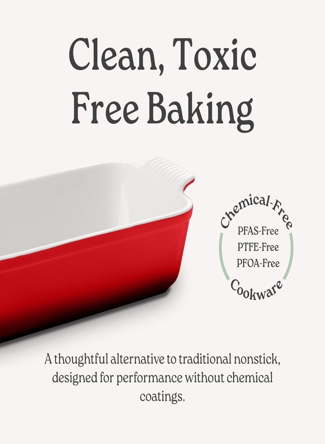 ROSSALLINI Signature Stoneware Loaf Pan | Non-Stick for Perfect Baking and Bread Making | 1lb Loaf Pan [Glossy White] - Image 4