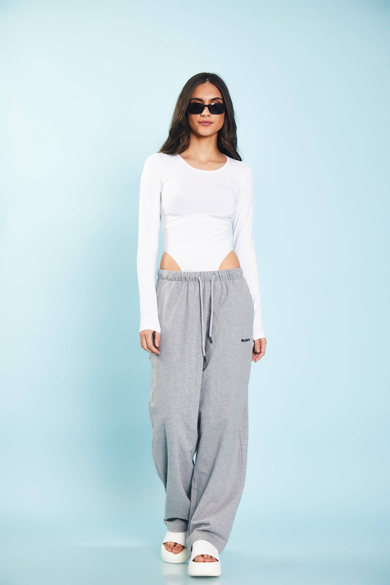 Bonkers Corner Grey Melange Loose Fit Joggers for Women's - Image 4