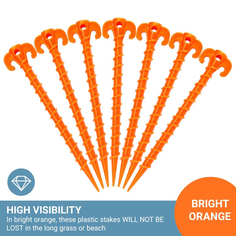 Hikemax Spiral Plastic Tent Stakes 15 Pack - 10 Inch Heavy Duty Beach Tent Pegs Canopy Stakes - Essential Gear For Camping  Backpacking  Gardening And More - Image 3