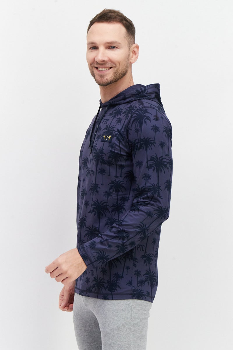 PUMA Men Sportswear Fit Long Sleeve Training Hoodie Sweatshirt, Blue  - Image 3