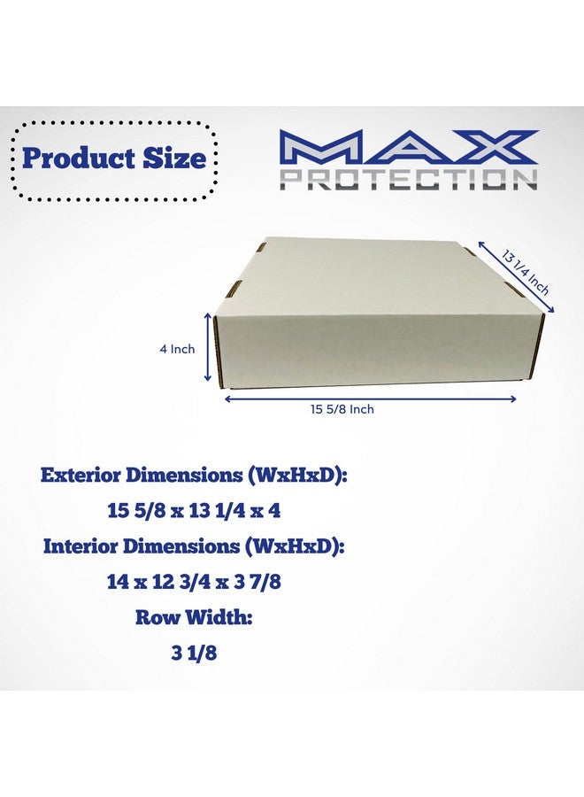 Max Protection (3) 4 Row Trading Card Storage Box - Durable Cardboard Box for Sports, Card Collection - 200 lb. Test Strength, Full Lid Design. Made in the USA - Image 2