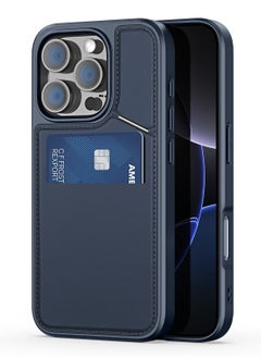 DUX DUCIS DUX DUCIS Case for Iphone 16 Pro Max Case Wallet with Kickstand and Credit Card Holder Compatible with MagSafe Leather Heavy Duty Protective Case Cover (Blue)  - Image 1