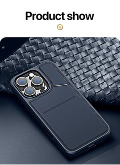 DUX DUCIS DUX DUCIS Case for Iphone 16 Pro Max Case Wallet with Kickstand and Credit Card Holder Compatible with MagSafe Leather Heavy Duty Protective Case Cover (Blue)  - Image 2
