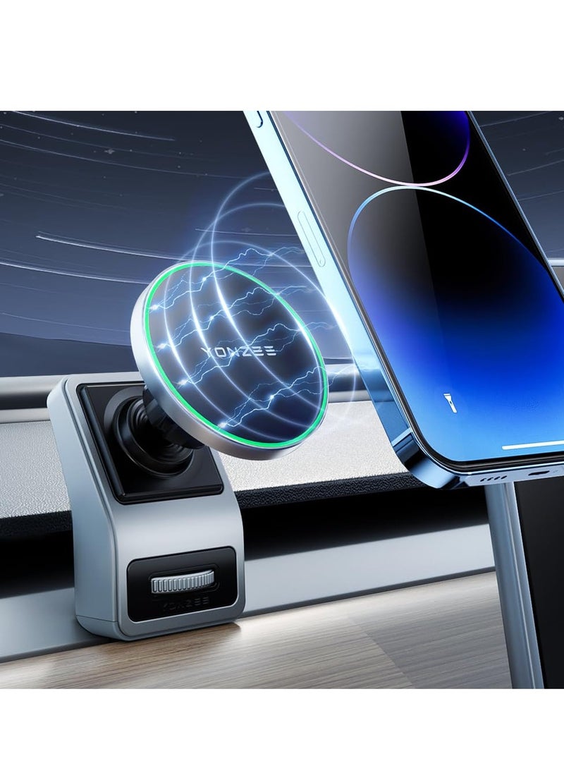 KASTWAVE - حامل هاتف MagSafe للسيارة، حامل هاتف لسيارة Tesla Model Y/3 يناسب حامل هاتف السيارة MagSafe، حامل هاتف مغناطيسي مخفي قابل للطي مناسب لجميع ملحقات هواتف Tesla Model Y/3 - Image 1