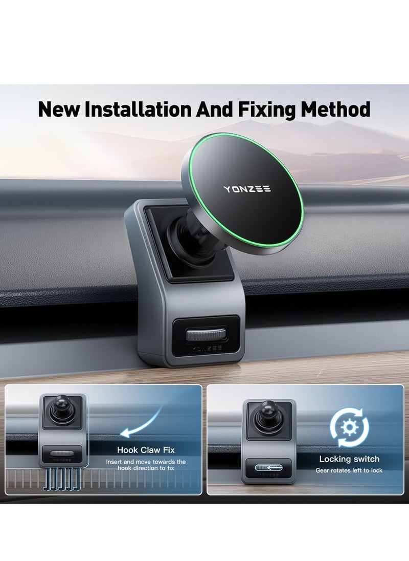 KASTWAVE - حامل هاتف MagSafe للسيارة، حامل هاتف لسيارة Tesla Model Y/3 يناسب حامل هاتف السيارة MagSafe، حامل هاتف مغناطيسي مخفي قابل للطي مناسب لجميع ملحقات هواتف Tesla Model Y/3 - Image 1