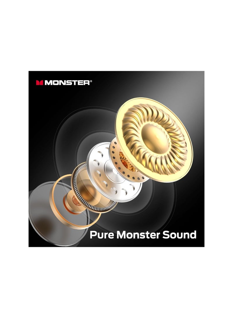 مونستر سماعات أذن لاسلكية Monster N-Lite 208 TWS، سماعات رأس بلوتوث 5.4، 30 ساعة تشغيل شحن سريع Type-C، صوت فائق 13 مم، تحكم باللمس، مكالمات واضحة، سماعات رياضية مريحة للجري - Image 5