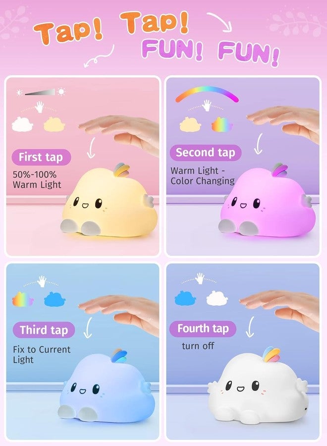 Kresal Cloud LED Night Light for Kids, Soft Silicone Light for Nursery, Bedroom Colorful Sleep Light with Touch Sensor Lamp for Children Bedroom Perfect Gifts Choice - Image 3