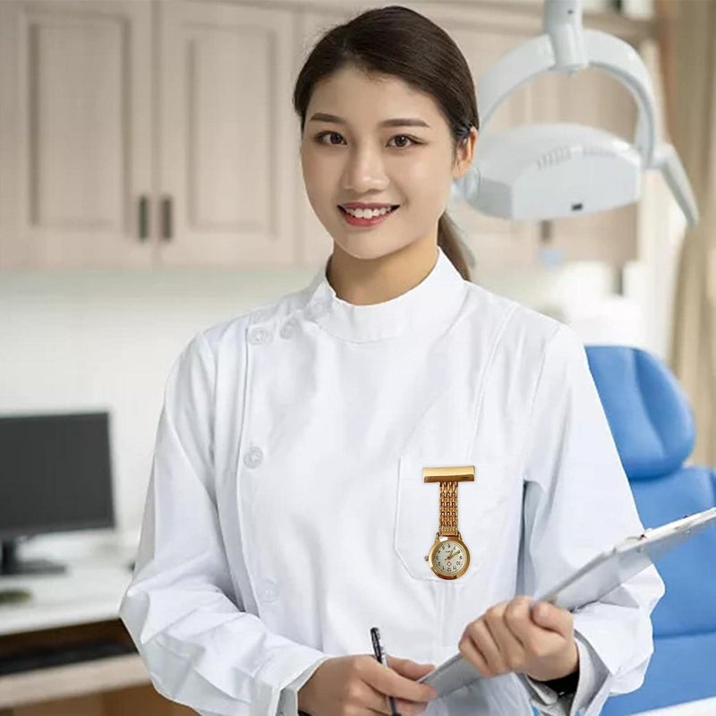 كلاراكو ساعة يد للممرضات، مشبك على طية صدر السترة، شارة معلقة، ساعة جيب كوارتز - Image 5